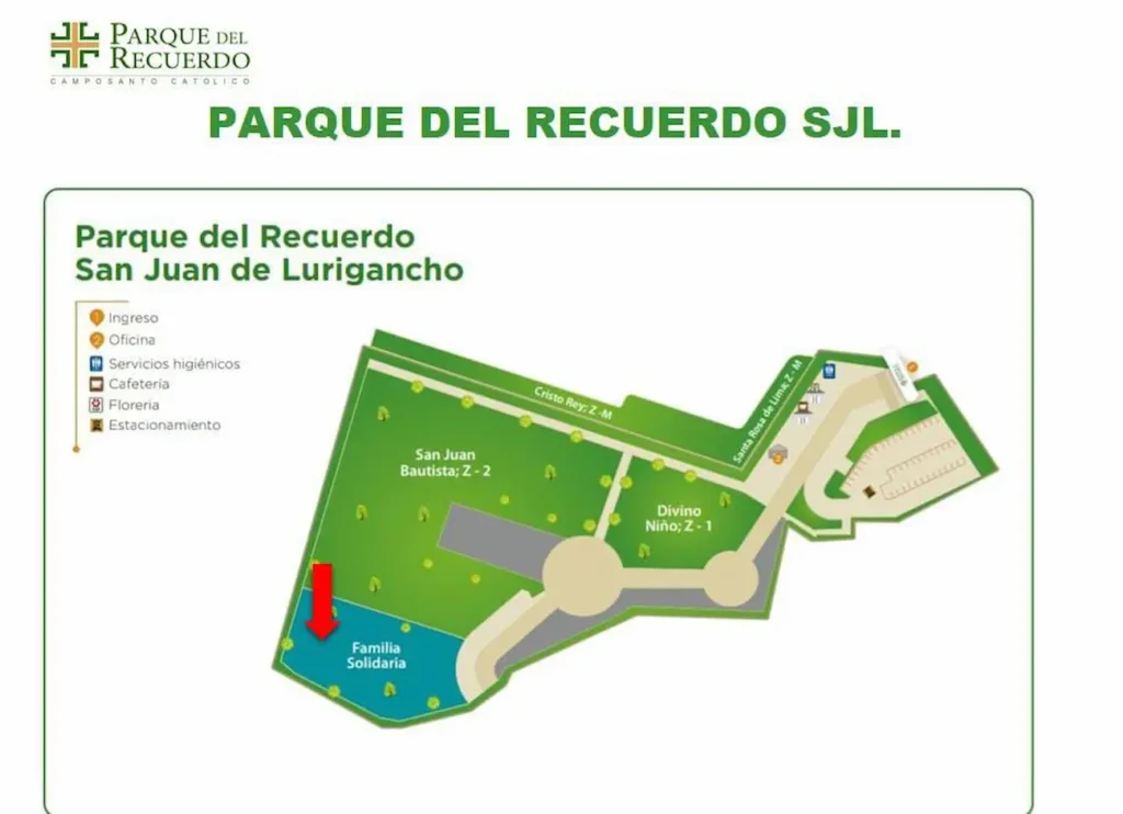 Croquis del camposanto Parque del Recuerdo san juan de lurigancho