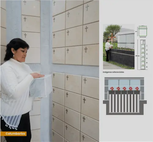 Imagen referencial de nuestros columbarios y jardineras en el camposanto Callao | columbarios en lima