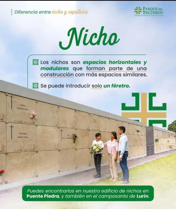 Imagen promocional y referencial de el servicio de nichos en Parque del Recuerdo