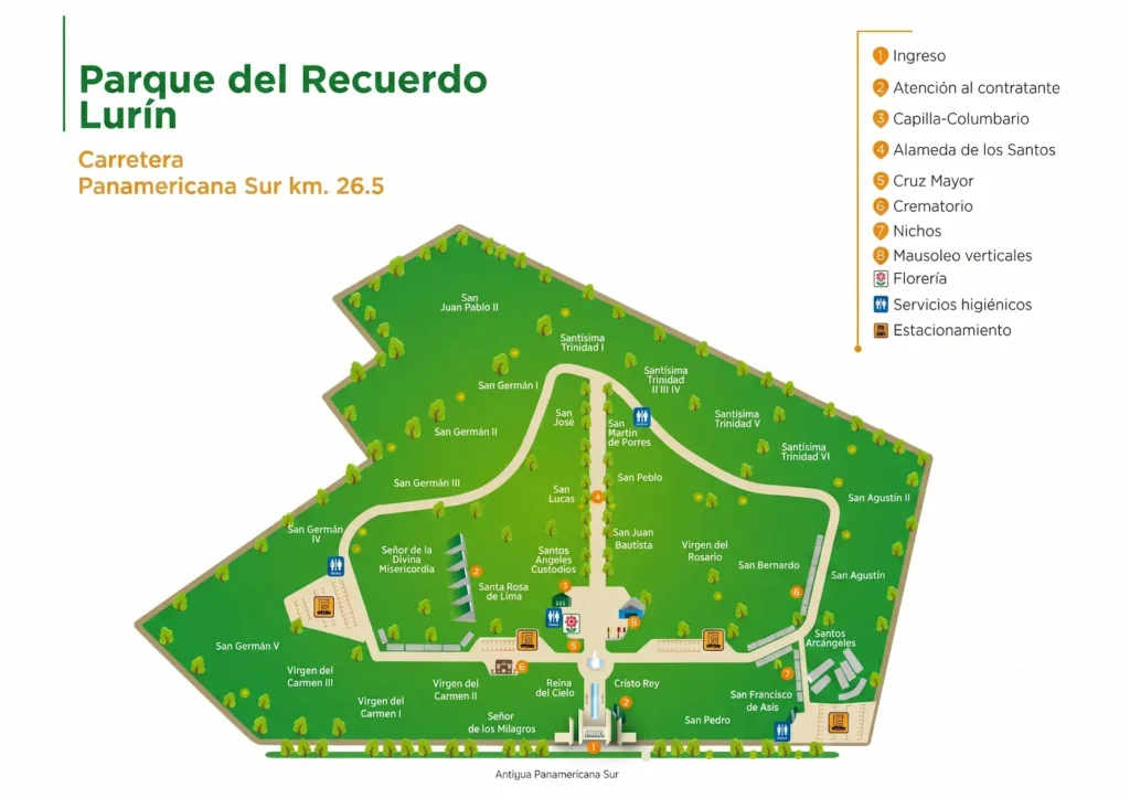 Mapa actualizado Parque del Recuerdo Lurín